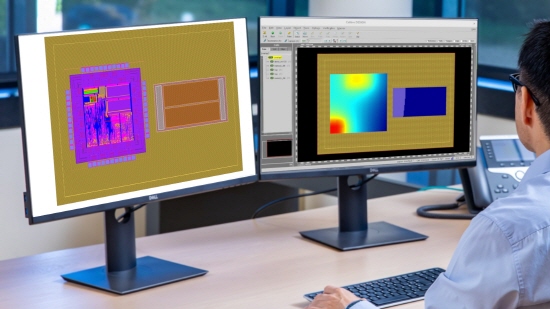 ‘캘리버 3D써멀’은 칩 설계자가 초기 단계 칩 및 패키지 내부 탐색부터 설계 사인오프까지 설계에서 열 효과를 신속하게 모델링, 시각화 및 완화할 수 있게 지원한다. 출처=지멘스 EDA